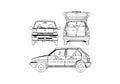 Blueprint Subaru Justy 5 door AWD Hatchback 1987 A4 Photo Print