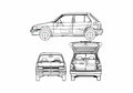 Blueprint Subaru Justy 5 door AWD Hatchback 1992 A4 Photo Print