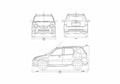 Blueprint Subaru Justy G3X Hatchback 2004 A4 Photo Print