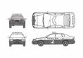 Blueprint Subaru Legacy B4 Patrol Car Sedan 2003 A4 Photo Print