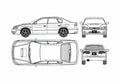 Blueprint Subaru Legacy B4 RSK Sedan 2001 A4 Photo Print