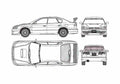 Blueprint Subaru Legacy B4 Sedan 2001 A4 Photo Print