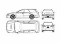 Blueprint Subaru Legacy B4 Touring GT B Wagon 2001 A4 Photo Print