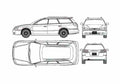 Blueprint Subaru Legacy B4 Touring TS Wagon 2001 A4 Photo Print