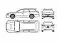 Blueprint Subaru Legacy B4 Touring Wagon 2002 A4 Photo Print