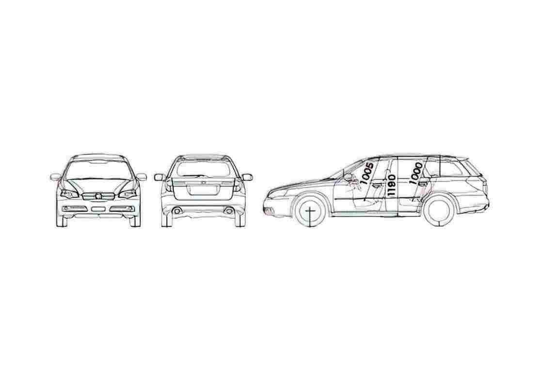 Blueprint Subaru Legacy B4 Wagon 2005 A4 Photo Print