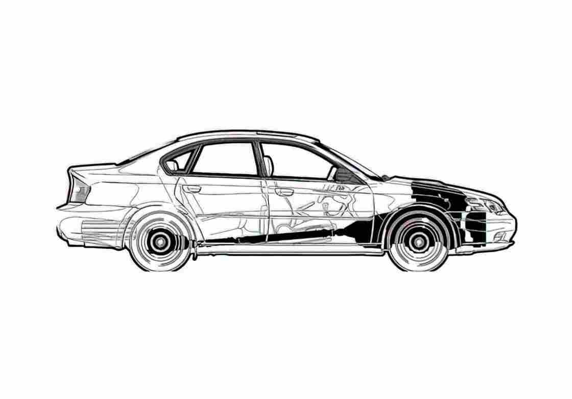 Blueprint Subaru Legacy GT Limited Sedan 2005 A4 Photo Print