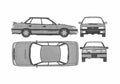 Blueprint Subaru Legacy RS Sedan 1991 A4 Photo Print