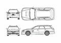 Blueprint Subaru Legacy Touring C West Wagon 2003 A4 Photo Print