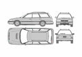 Blueprint Subaru Legacy Touring GT Wagon 1991 A4 Photo Print