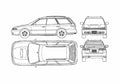 Blueprint Subaru Legacy Touring GT Wagon 1999 A4 Photo Print