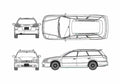 Blueprint Subaru Legacy Touring TS Type R Wagon 2003 A4 Photo Print