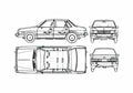 Blueprint Subaru Leone 4 door Sedan 1981 A4 Photo Print