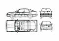 Blueprint Subaru Leone Coupe 1988 A4 Photo Print