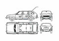 Blueprint Subaru Leone Wagon 1981 A4 Photo Print
