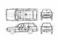 Blueprint Subaru Leone Wagon 1986 A4 Photo Print