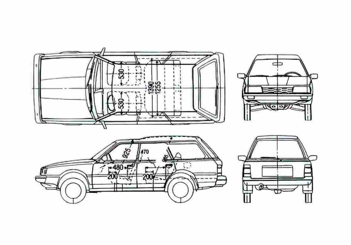Blueprint Subaru Leone Wagon 1986 A4 Photo Print