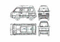 Blueprint Subaru Libero Minivan 1985 A4 Photo Print