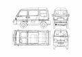 Blueprint Subaru Libero Minivan 1994 A4 Photo Print