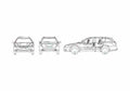 Blueprint Subaru Outback SUV 2005 A4 Photo Print