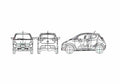 Blueprint Subaru R1 Hatchback 2005 A4 Photo Print