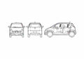 Blueprint Subaru R2 Sedan 2005 A4 Photo Print