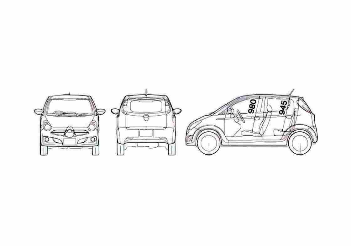 Blueprint Subaru R2 Sedan 2005 A4 Photo Print
