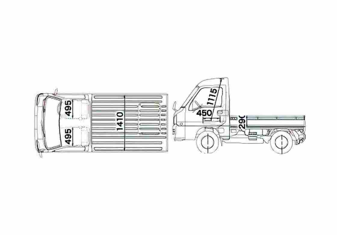 Blueprint Subaru Sambar Truck 2005 A4 Photo Print
