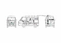 Blueprint Subaru Sambar Van 2005 A4 Photo Print