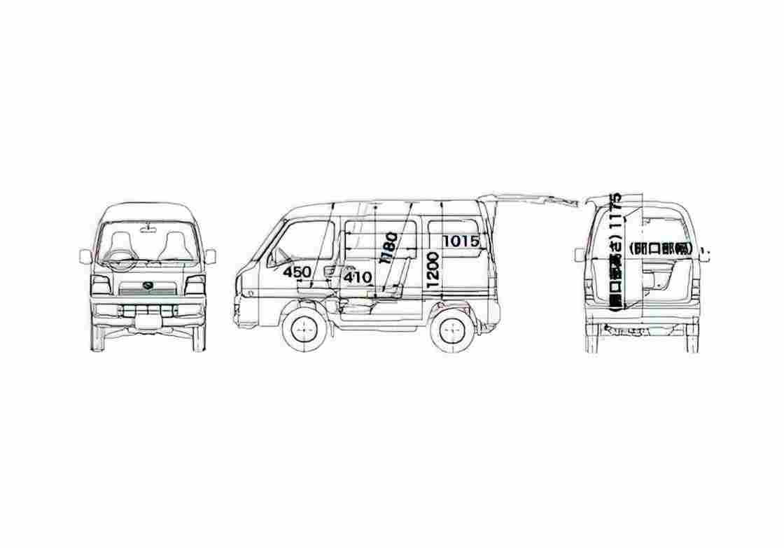 Blueprint Subaru Sambar Van 2005 A4 Photo Print