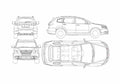 Blueprint Subaru Tribeka Wagon 2008 A4 Photo Print