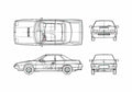 Blueprint Subaru XT Turbo Coupe 1986 A4 Photo Print