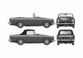Blueprint Sunbeam Alpine Series V Cabriolet 1967 A4 Photo Print