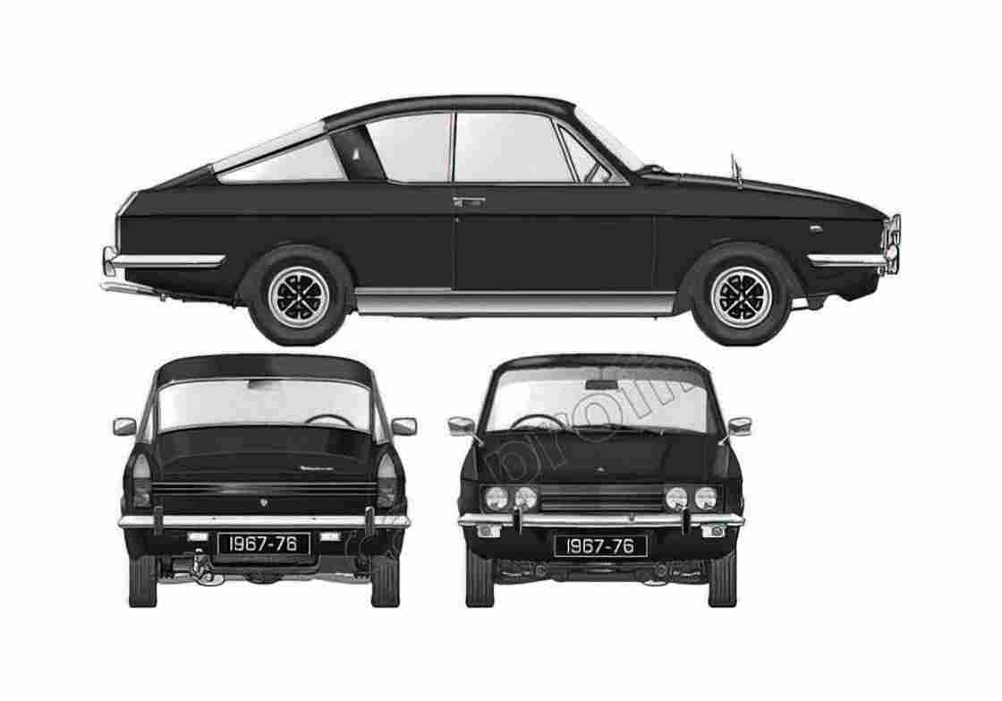 Blueprint Sunbeam Rapier Coupe 1971 A4 Photo Print