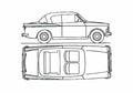 Blueprint Sunbeam Rapier Sedan 1963 A4 Photo Print
