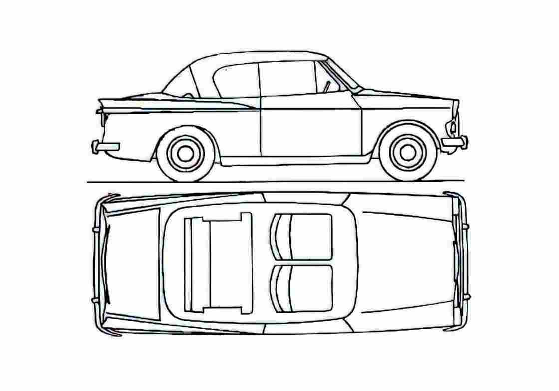 Blueprint Sunbeam Rapier Sedan 1963 A4 Photo Print
