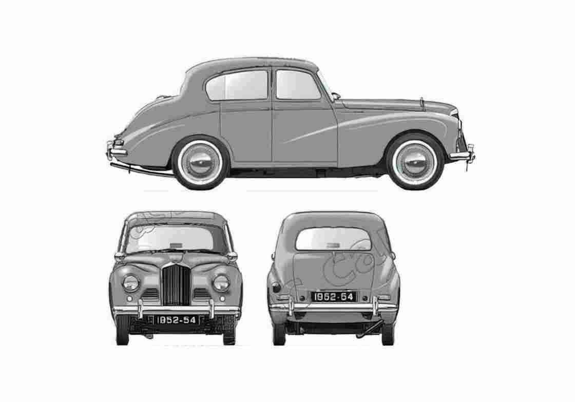 Blueprint Sunbeam Talbot 90 Mk II A Sedan 1952 A4 Photo Print