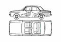 Blueprint Sunbeam Vogue Sedan 1970 A4 Photo Print