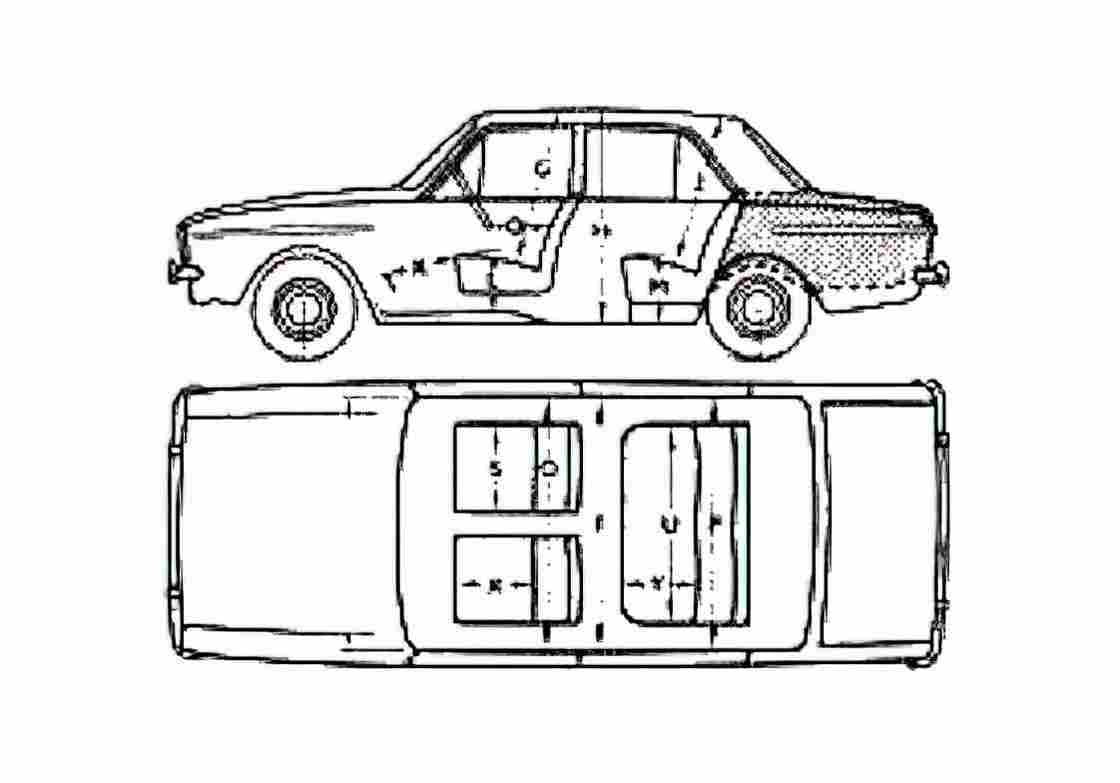 Blueprint Sunbeam Vogue Sedan 1970 A4 Photo Print