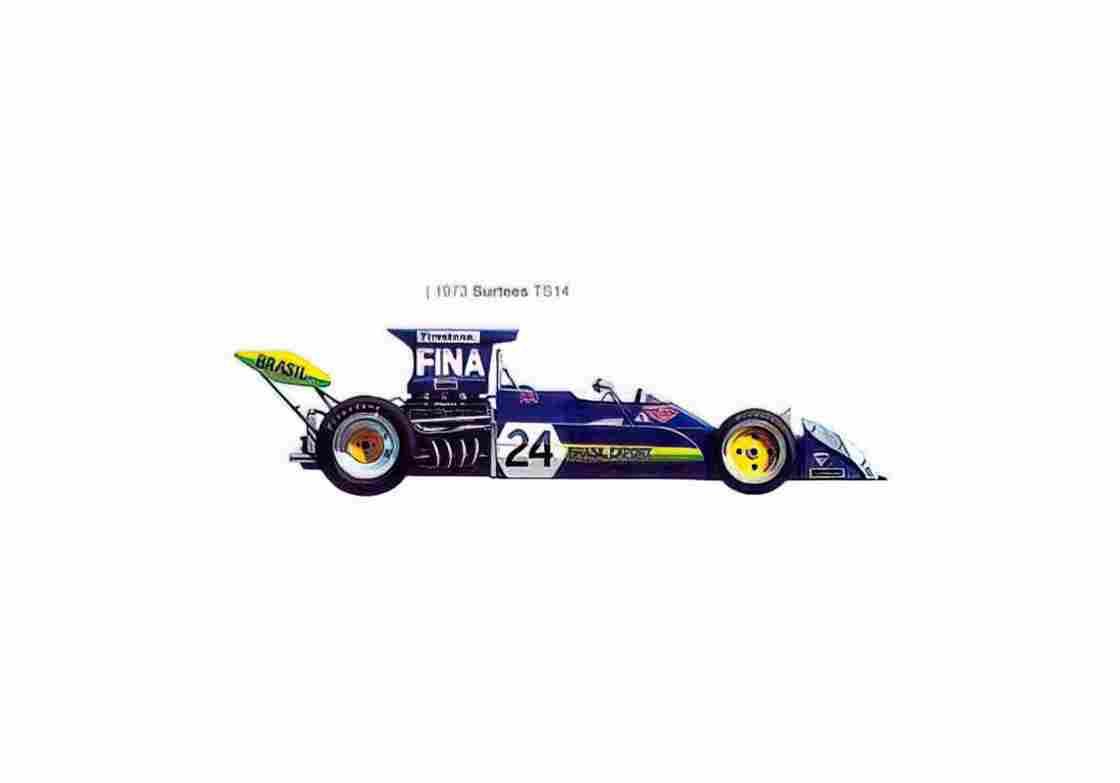 Blueprint Surtees TS14 F1 OW 1973 01 A4 Photo Print