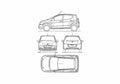 Blueprint Suzuki A Star Alto Hatchback 2009 A4 Photo Print