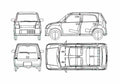 Blueprint Suzuki Alto 5 door Microvan 2005 A4 Photo Print