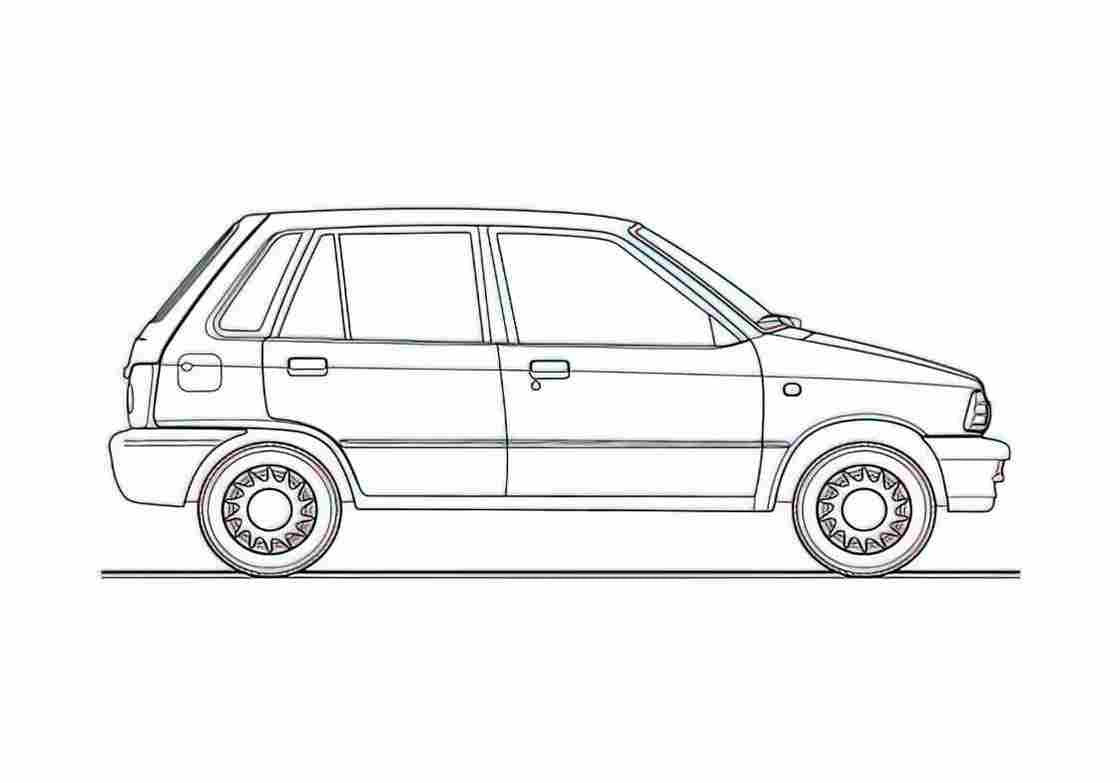Blueprint Suzuki Alto AC Hatchback 1984 A4 Photo Print