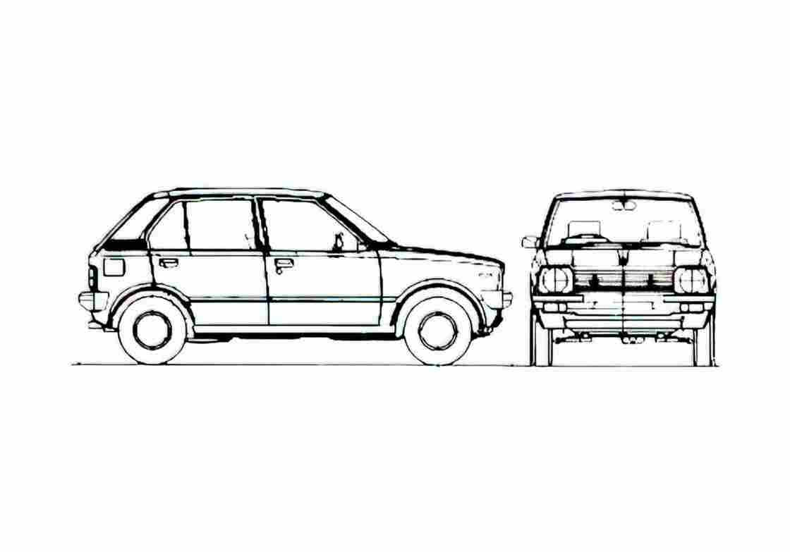 Blueprint Suzuki Alto FX Hatchback 1979 A4 Photo Print
