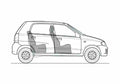 Blueprint Suzuki Alto Hatchback 2000 A4 Photo Print