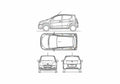 Blueprint Suzuki Alto Hatchback 2009 A4 Photo Print