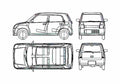 Blueprint Suzuki Alto VI HA24 Microvan 2006 A4 Photo Print