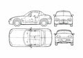 Blueprint Suzuki Cappuccino Coupe 2000 A4 Photo Print