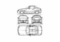 Blueprint Suzuki Cappuccino Roadster 1991 A4 Photo Print