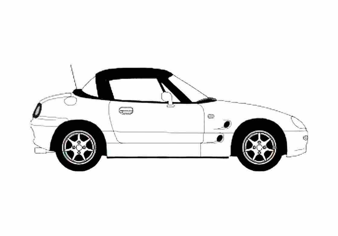 Blueprint Suzuki Cappuccino Roadster 1993 A4 Photo Print